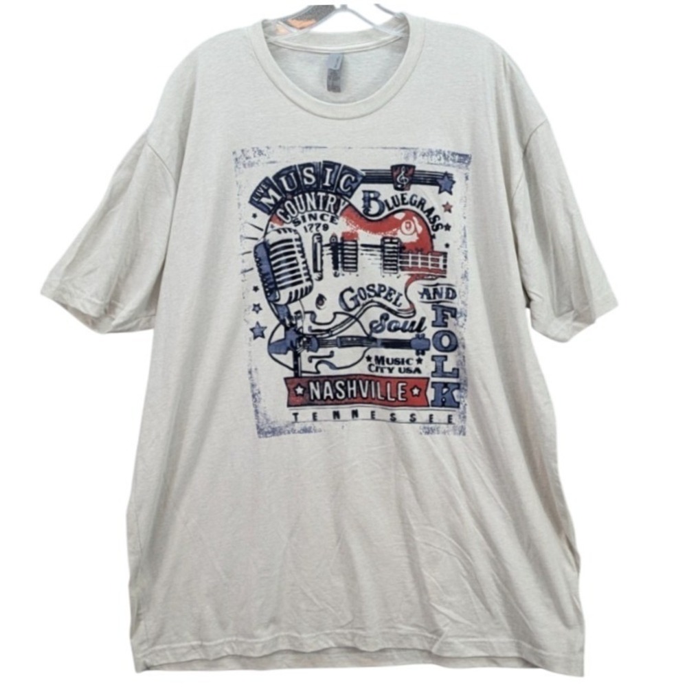 Next Level Apparel Men's‎ Graphic Shirt Music Country Bluegrass Size 2XL Casual